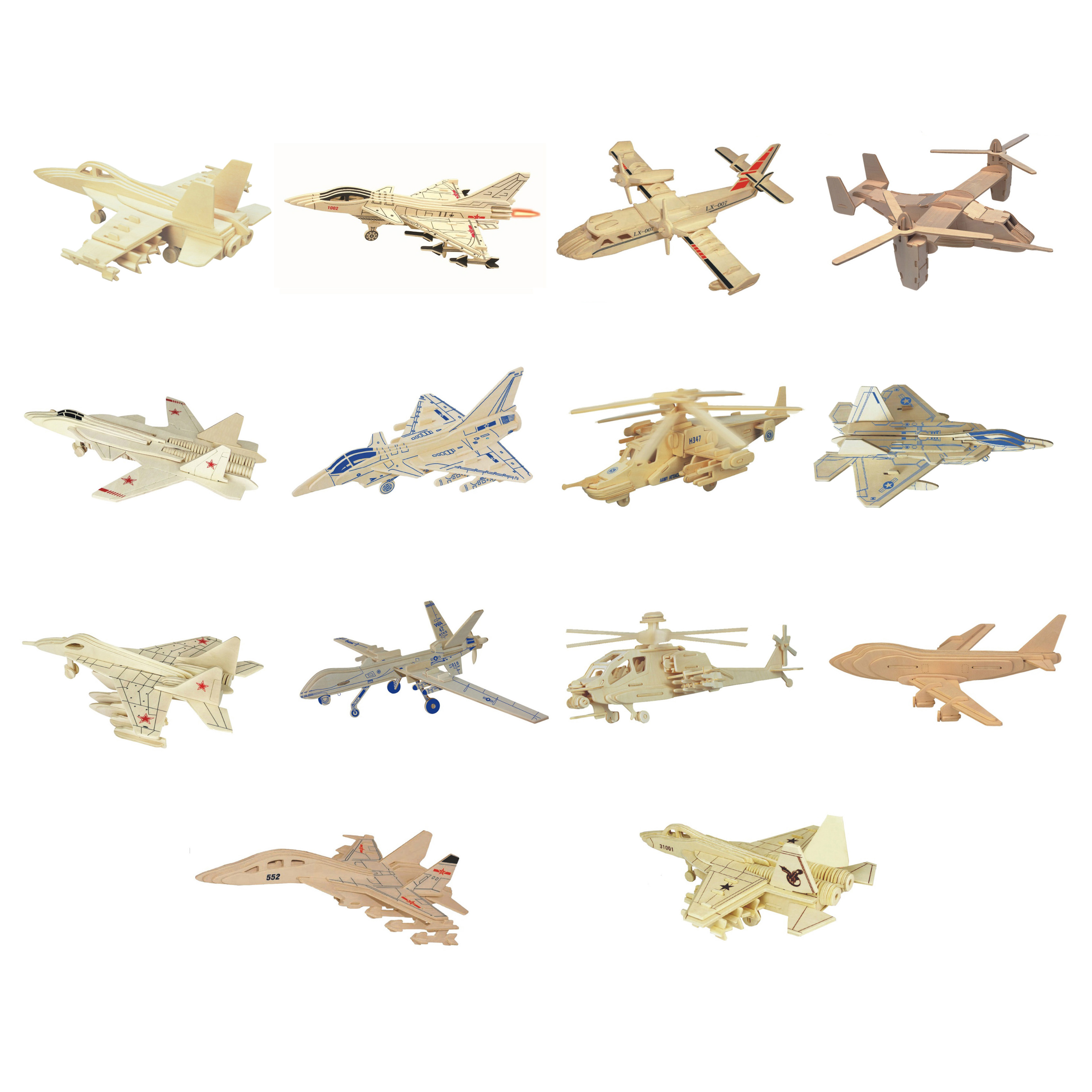 Chanycore н   峭 3d   ︮ Su-47 mig-29 F-22 F-18 MV-22 apache kids gifts 4295